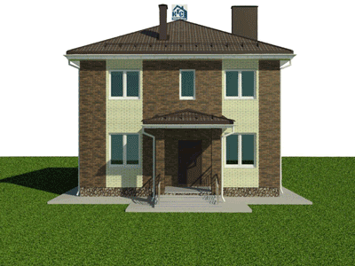Модель двухэтажного дома проекта 139-01