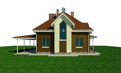 Модель мансардного дома проекта 7801
